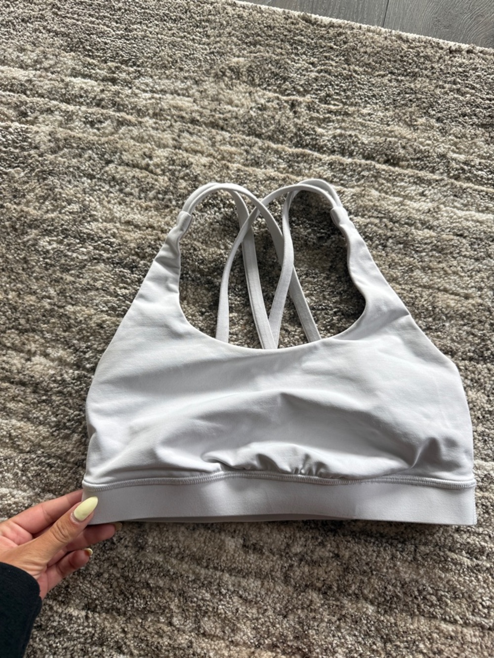 lululemon athletica white / Light Gray Strappy Sports Bra